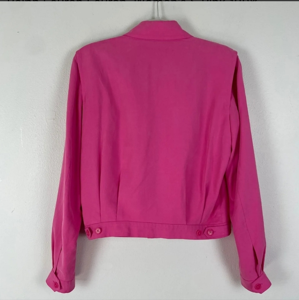 Like New Lauren Ralph Lauren 100% Silk Pink Jacket Small Lightweight - Picture 9 of 16